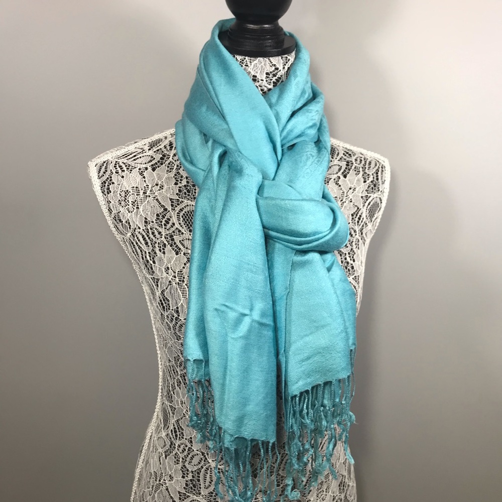 Light blue pashmina scarf
